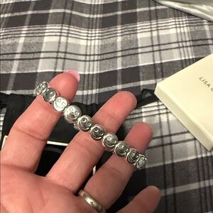 Lisa Gozlan Silver Smiley Bracelet